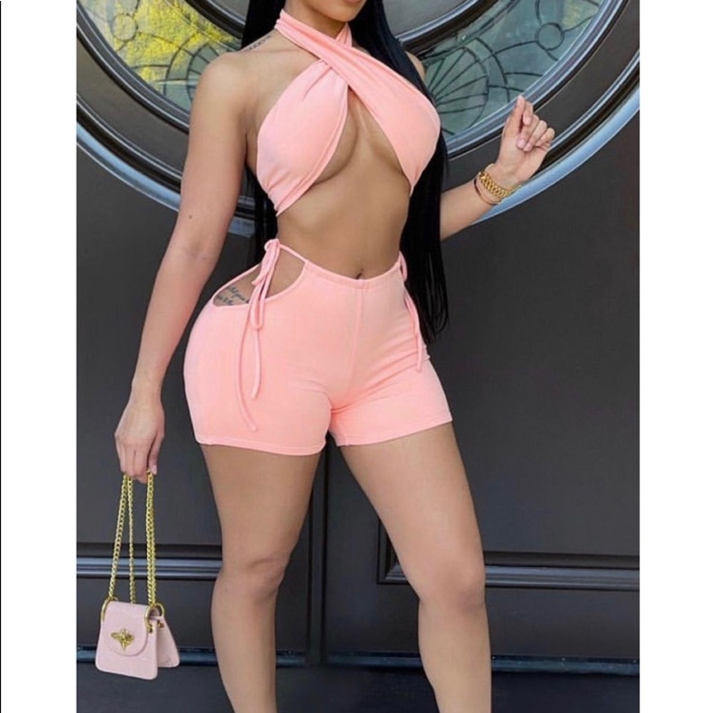 Pink 2 piece short set